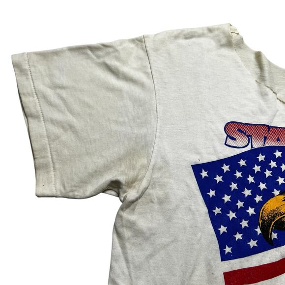 Vintage 90s USA T Shirt Single Stitch “stand Tall American “ Sz M /L Patriotic - Picture 10 of 11